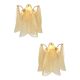 Pair of Contemporary Modern Sanded Champagne “Rondini” Murano Wall Sconces