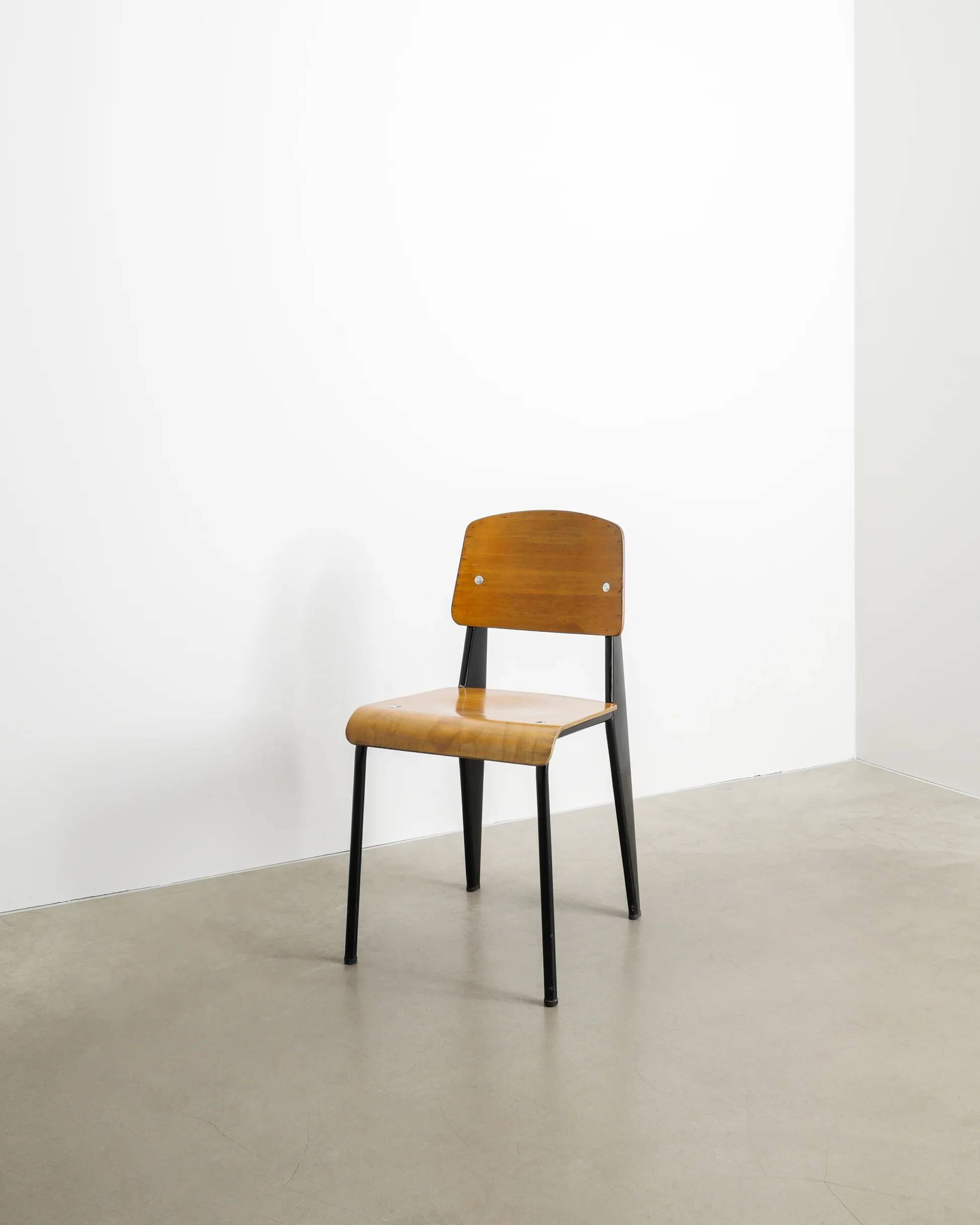 Vintage French Mid Century Jean Prouvé Metropole Standard Chair, 1950s