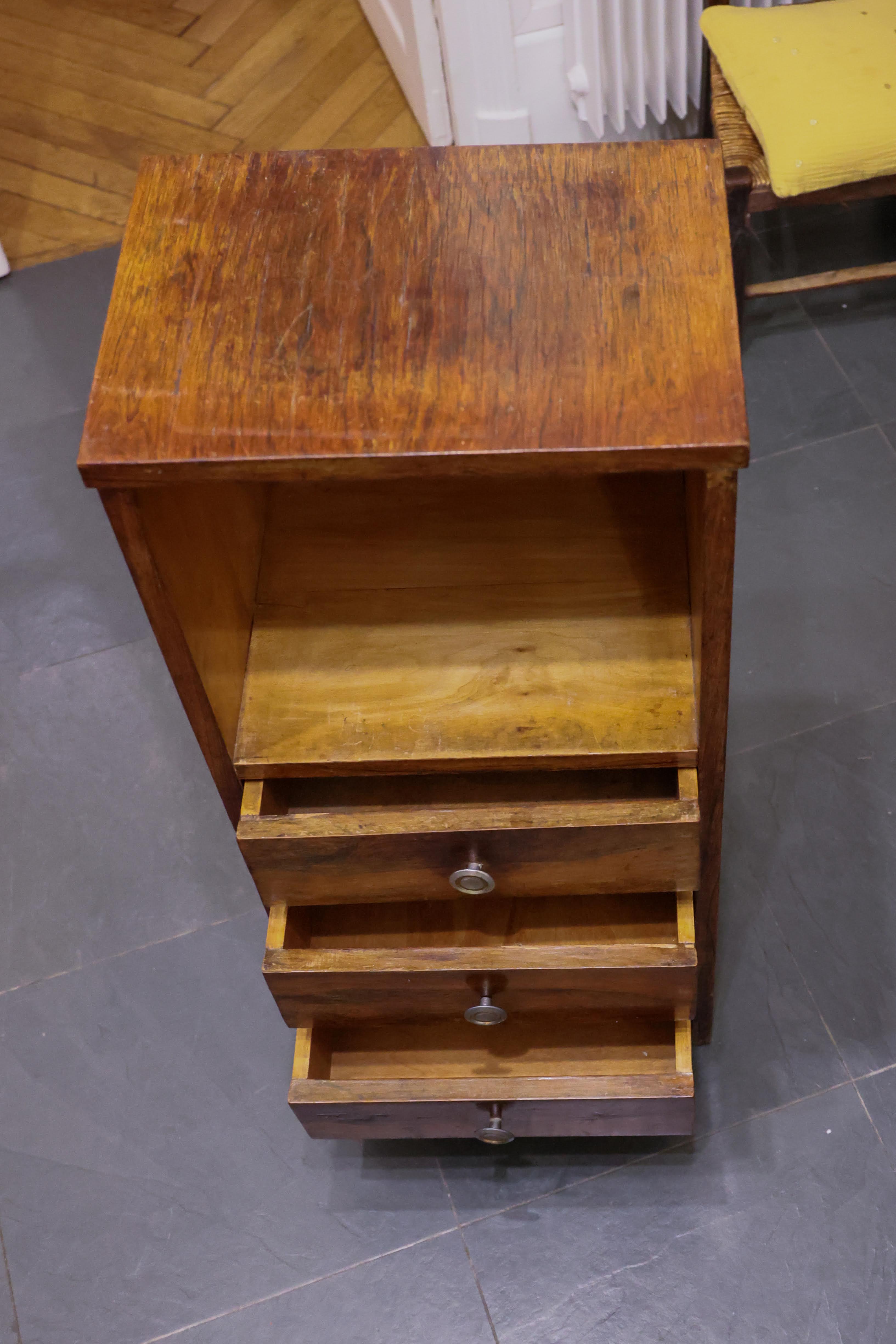 Small bedside cabinet with three drawers