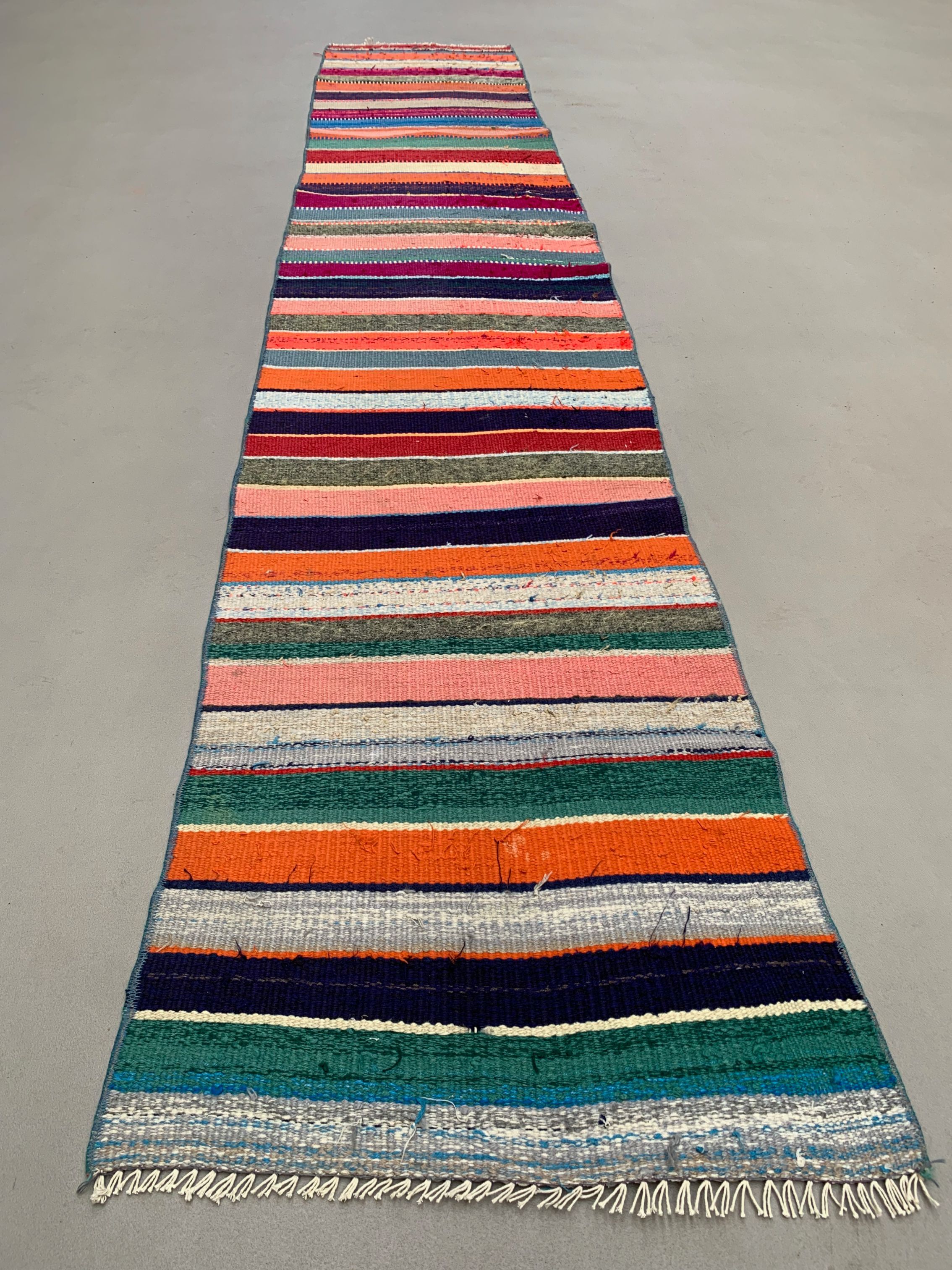 Old Turkish narrow Kilim Runner 262x51 cm shabby chic, vintage kelim