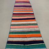 Old Turkish narrow Kilim Runner 262x51 cm shabby chic, vintage kelim