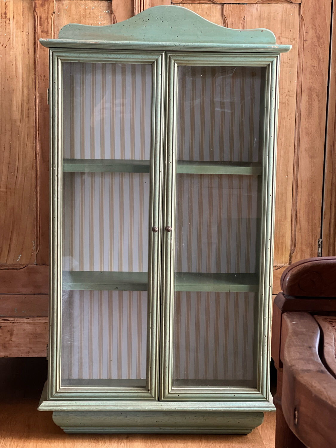 Wall display cabinet wood