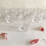 13 crystal white wine glasses, 1950s