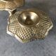 PAIR of BRASS table CANDLE HOLDERS with Flower Patterns