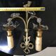 Paire d'appliques en bronze et pampilles