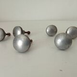 Pair of antique solid aluminium furniture handles.