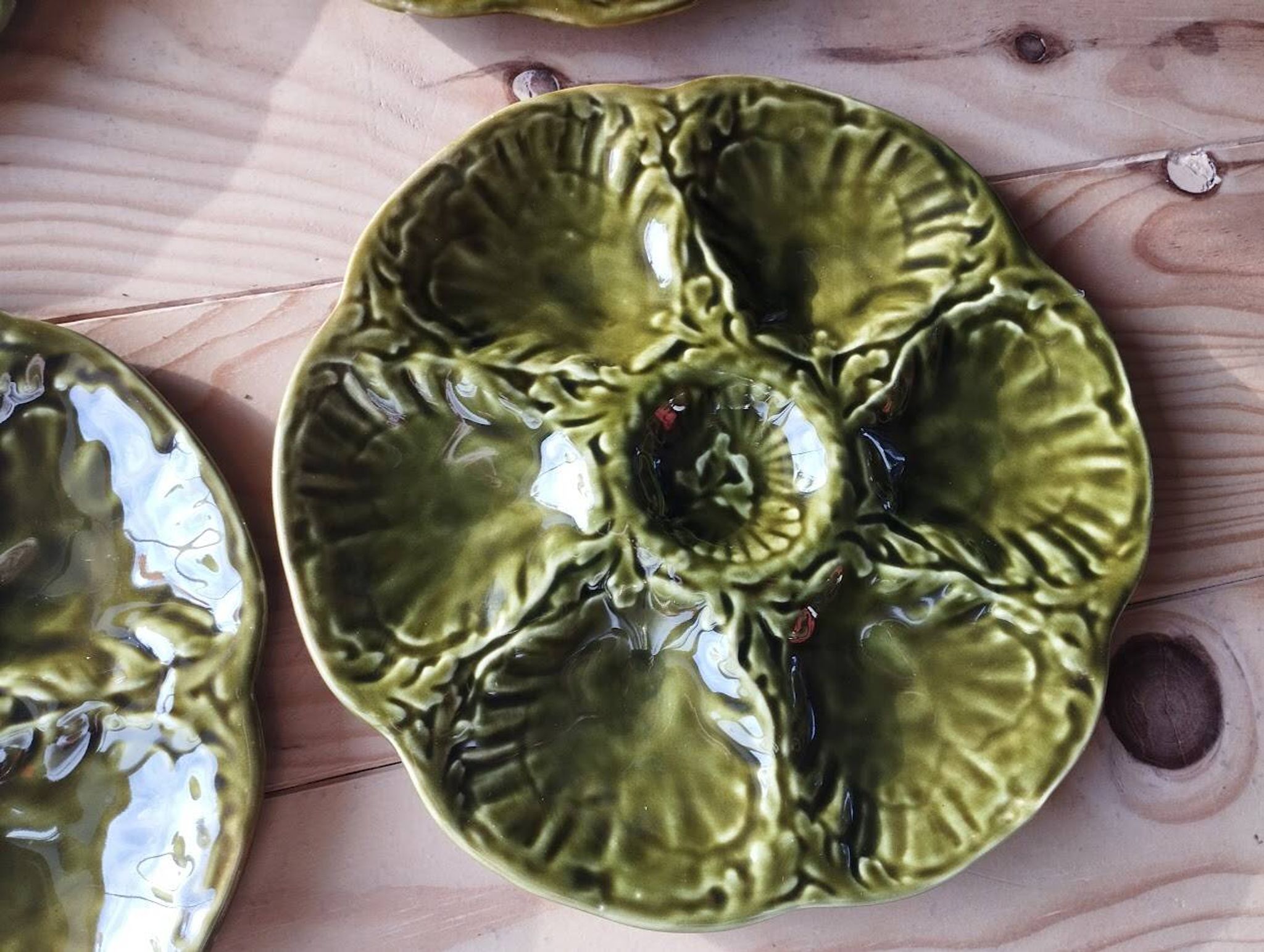 6 vintage ceramic oyster plates from Gien