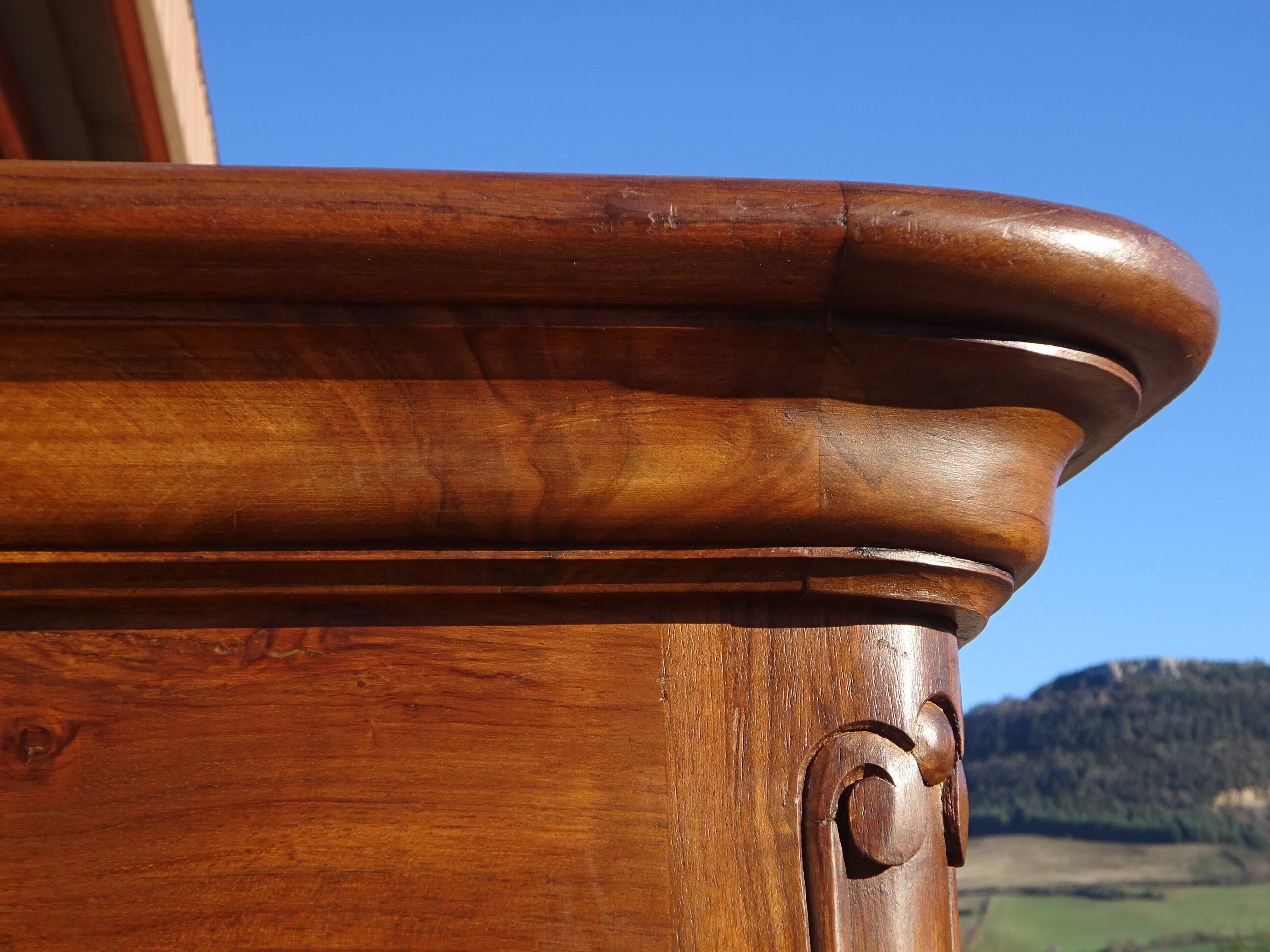 solid walnut wardrobe in Louis XV style