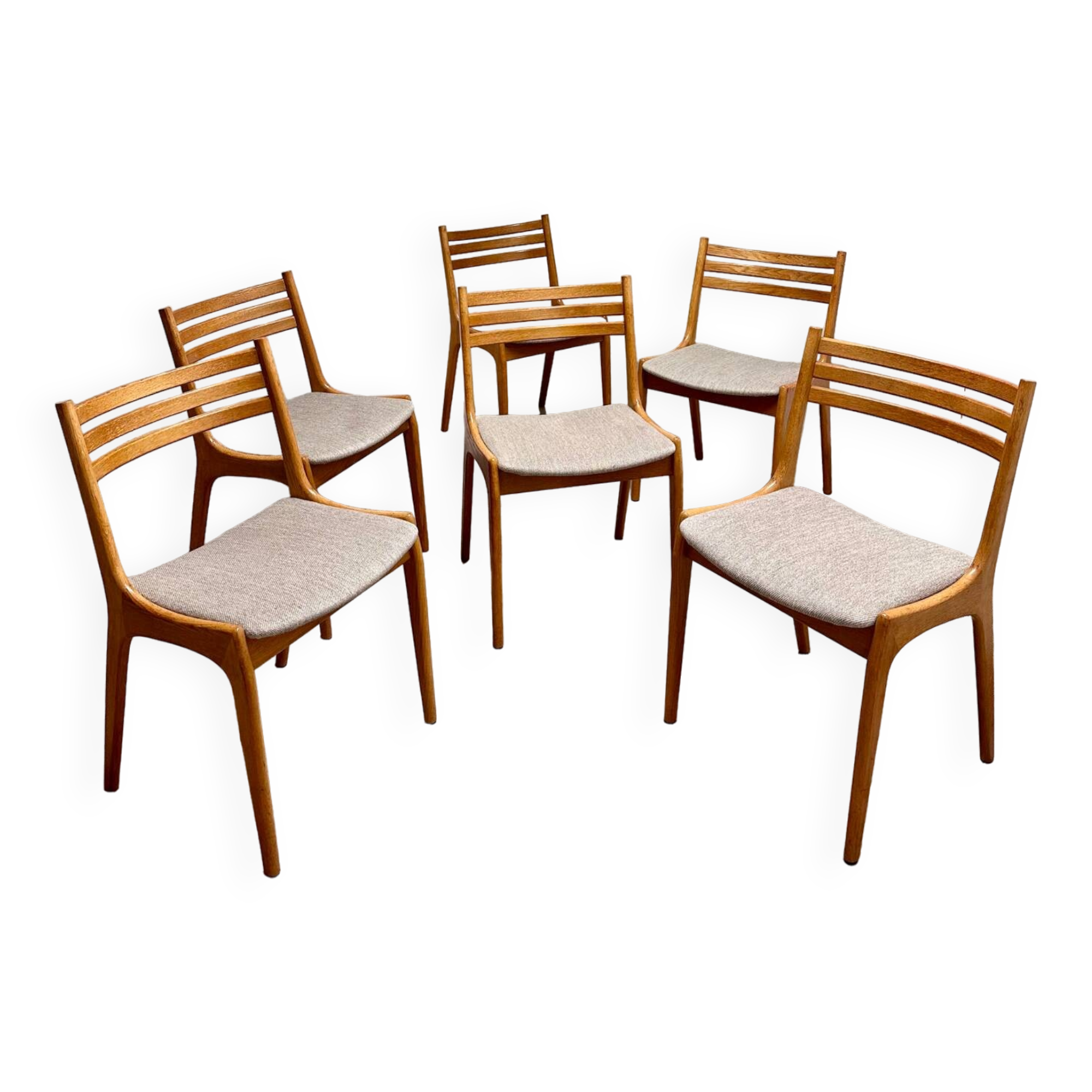 Set of 6 Mid-Century Oak Dining Chairs by KS Møbler
