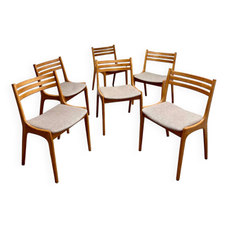 Lot de 6 chaises de salle à manger Mid-Century en chêne par KS Møbler