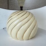 Barbi Ivory and Gold Ceramic Spherical Table Lamp