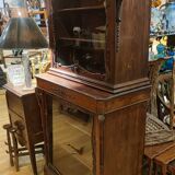 Two-part cabinet, recessed and with a glass-fronted display case, in Indian rosewood, circa 1850/60