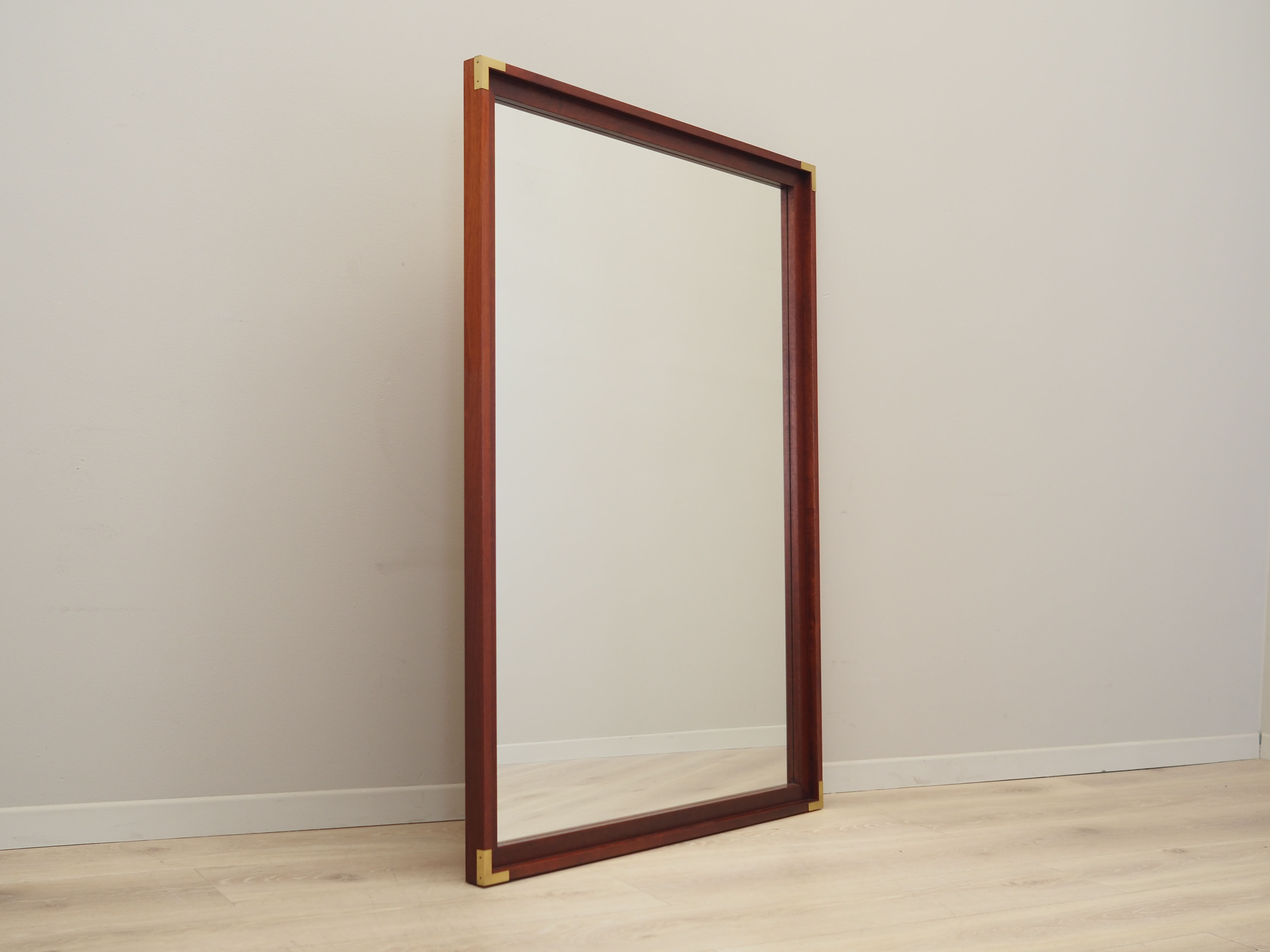 Mahogany-framed mirror, Danish design, 1970s, production: Denmark