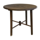 Table basse ancienne et artisanale en bois brut