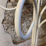 Original white lacquered metal coat rack from the 80s