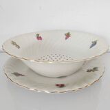 Strawberry dish porcelain drainer
