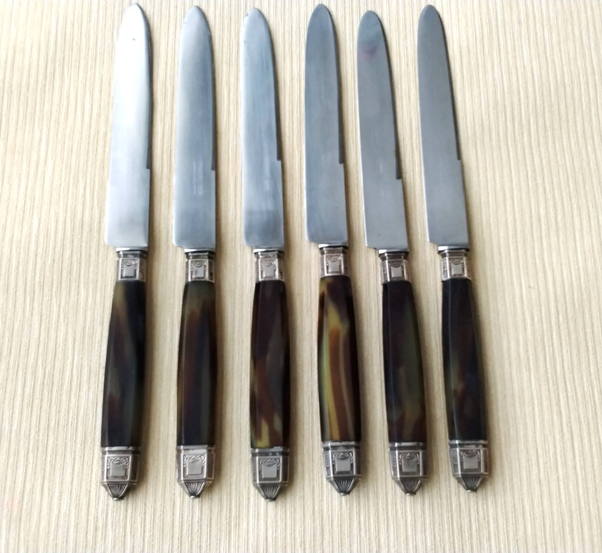6 vintage table knives Pradel
