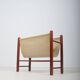 Danish magazine holder with teak and linen, 1960s
