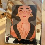 Vintage beveled mirror frame