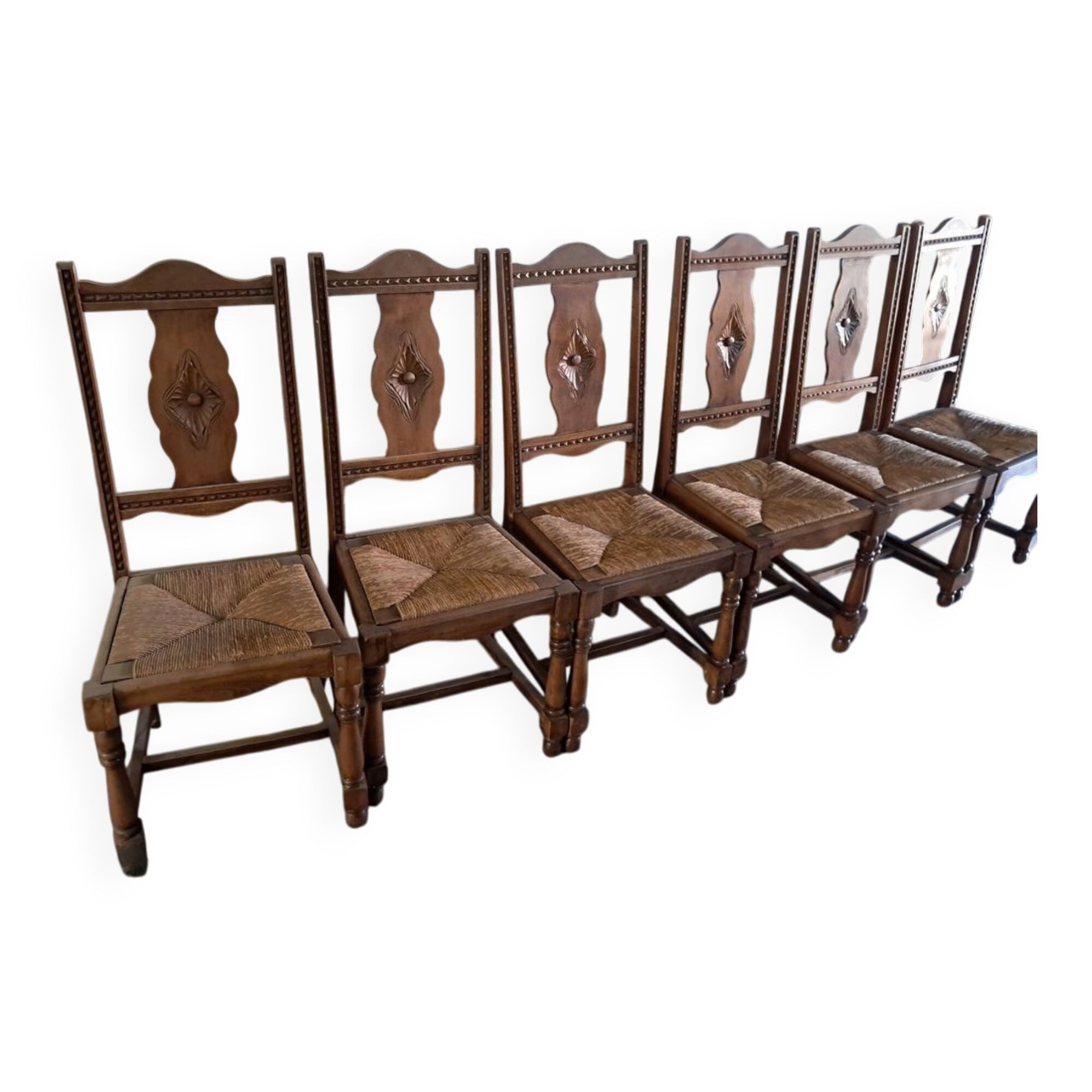 Lot de 6 chaises rustiques