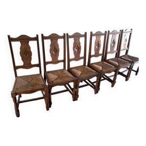 Lot de 6 chaises rustiques