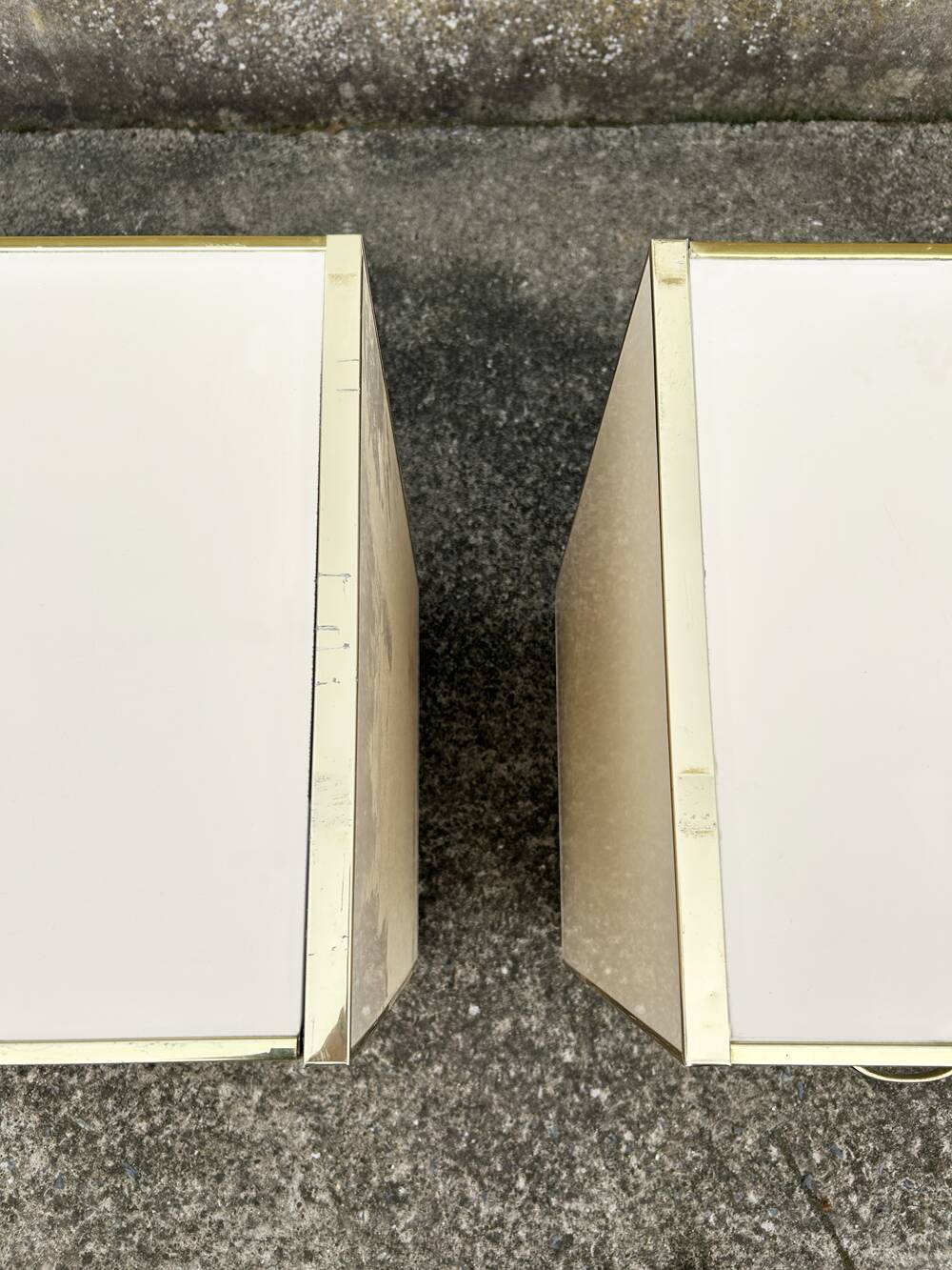 Cabinet and chest of drawers in ivory lacquer, inspired by Mahey and Vandel.