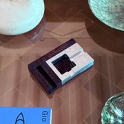 Mid-century modern mahogany ashtray, Alfred Dunhill Italy 1970s