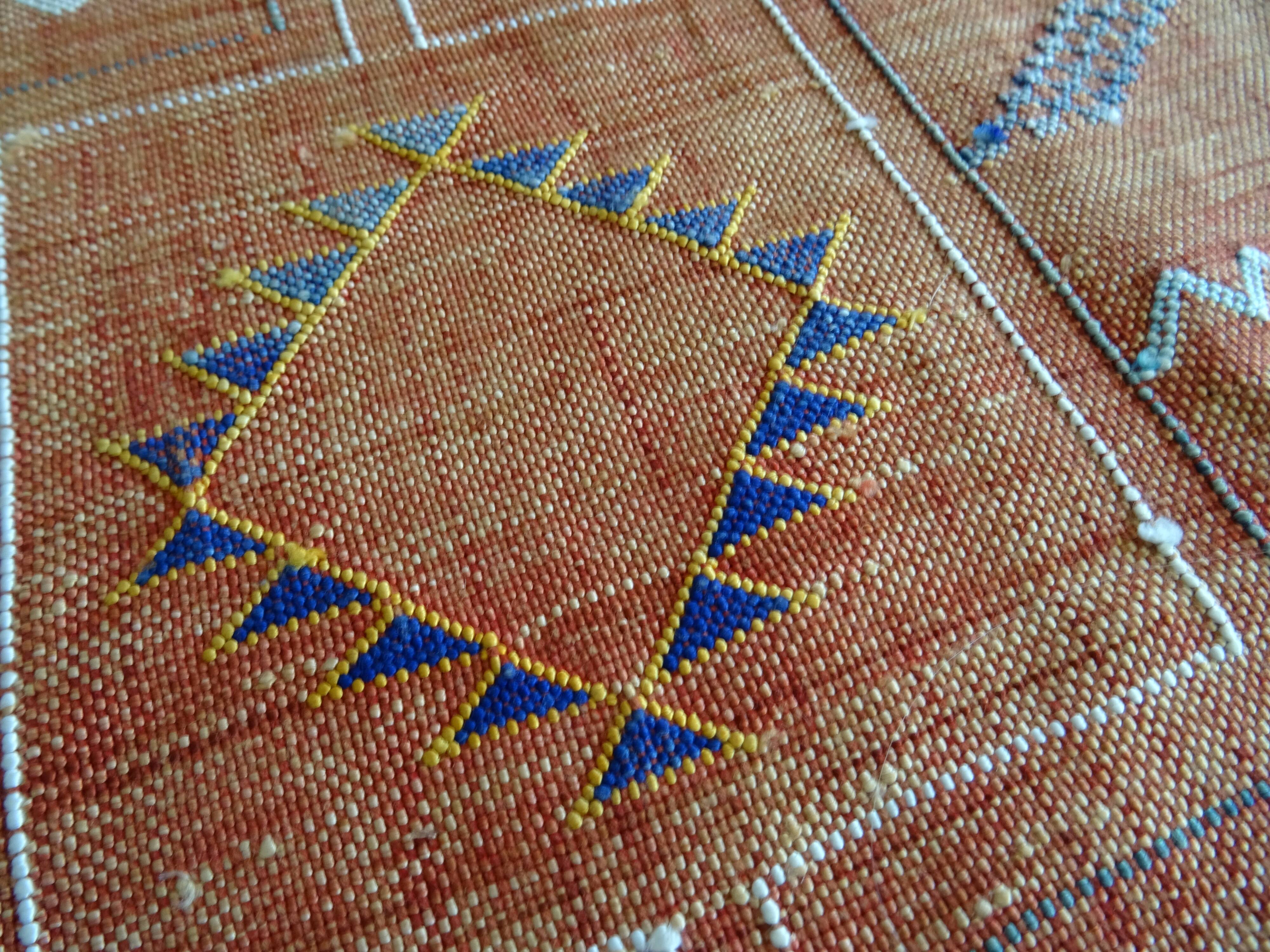 Pair of Berber carpets sabra Morocco plant fibers around 1930