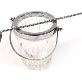 Chrome and glass ice bucket