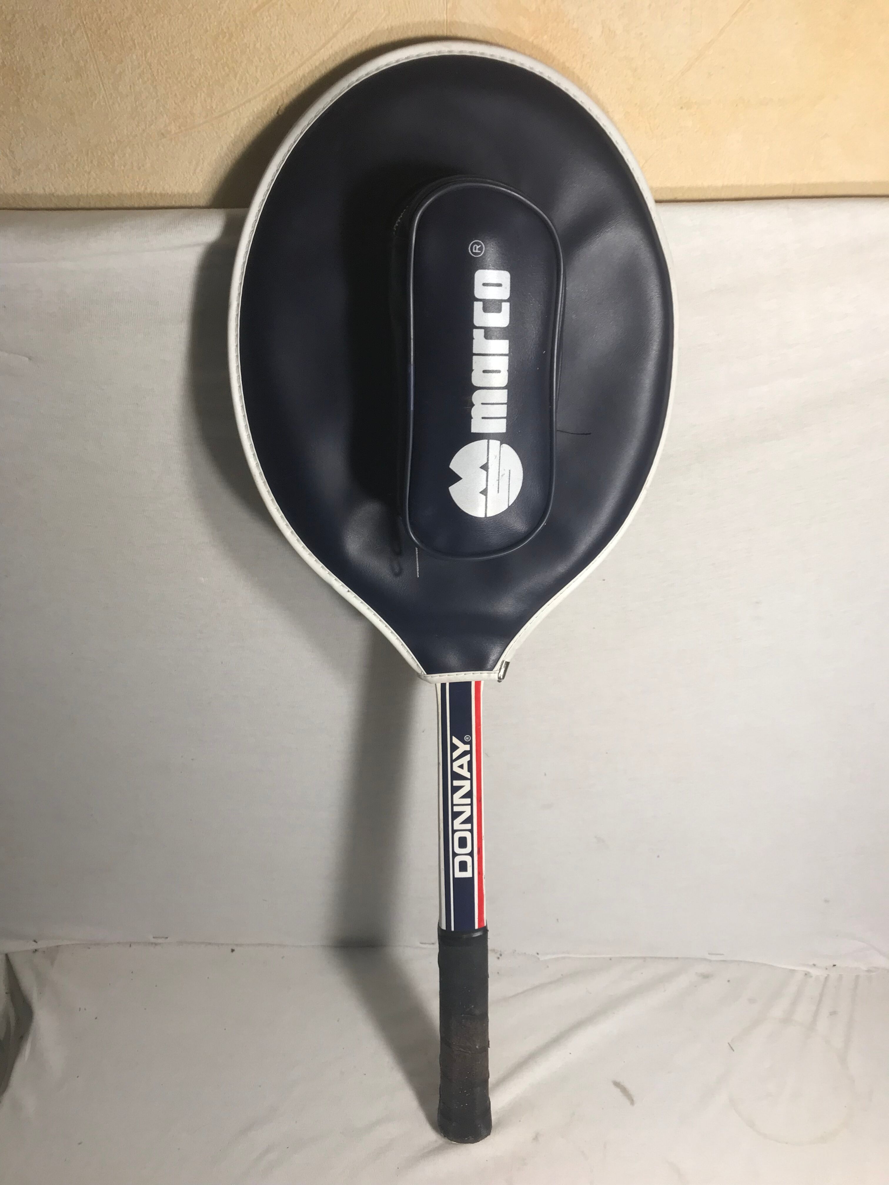 Racquet tennis old donnay glm 680 wood + leather + protection marco vintage