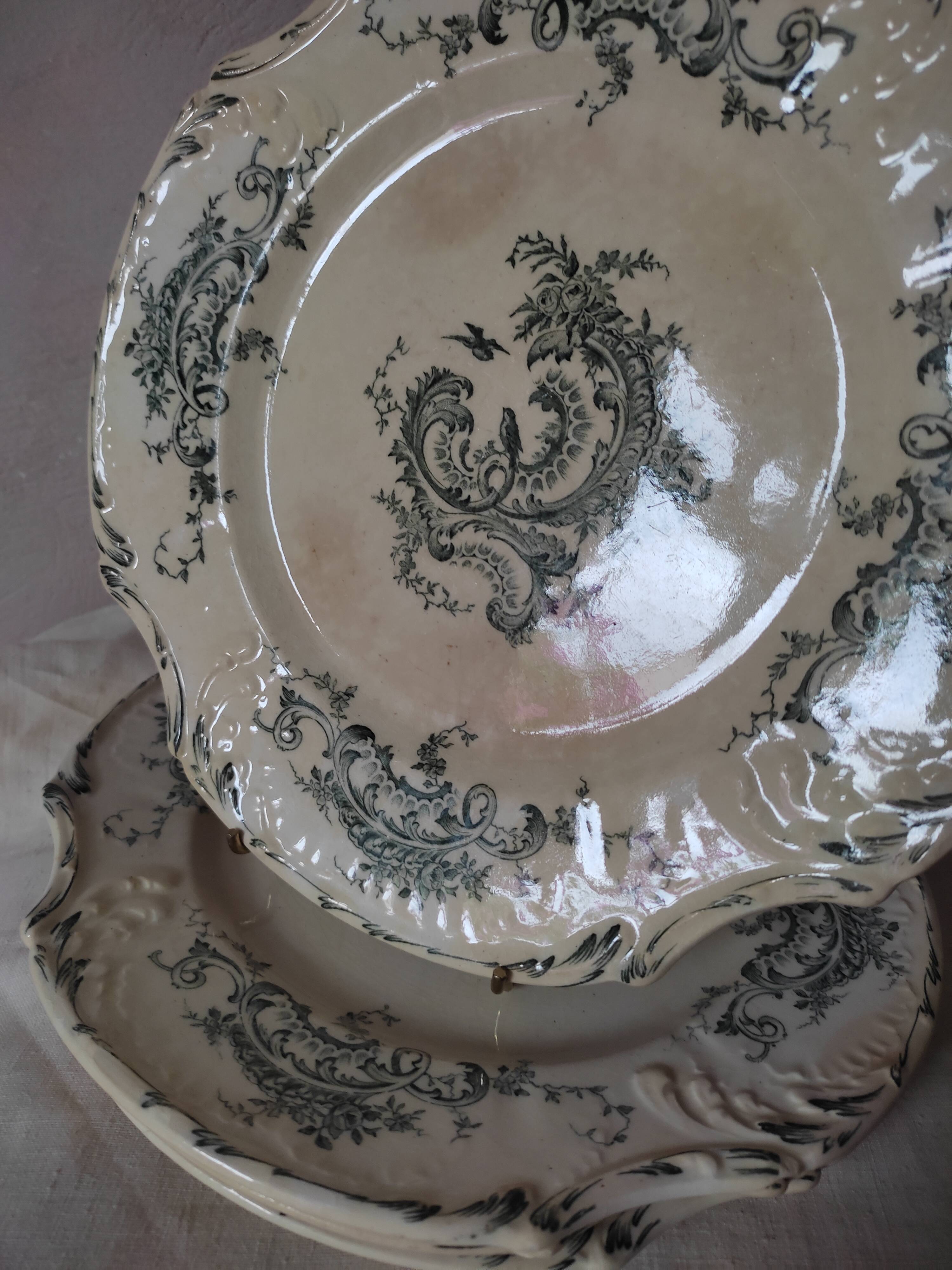 4 plates at the end of 1800 by Gien