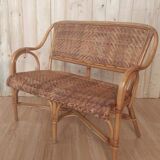 Rattan lounge set and vintage sofa