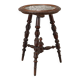 Table d’appoint en pin suisse avec plateau en marbre noir - Italie XXe siècle