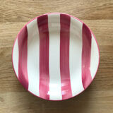 8 assiettes rayures rose
