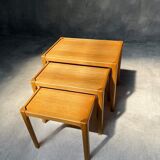 Suite of 3 vintage Scandinavian nesting tables