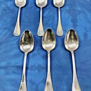 6 cuillères à soupe métal argenté Christofle modèle Rubans croisés