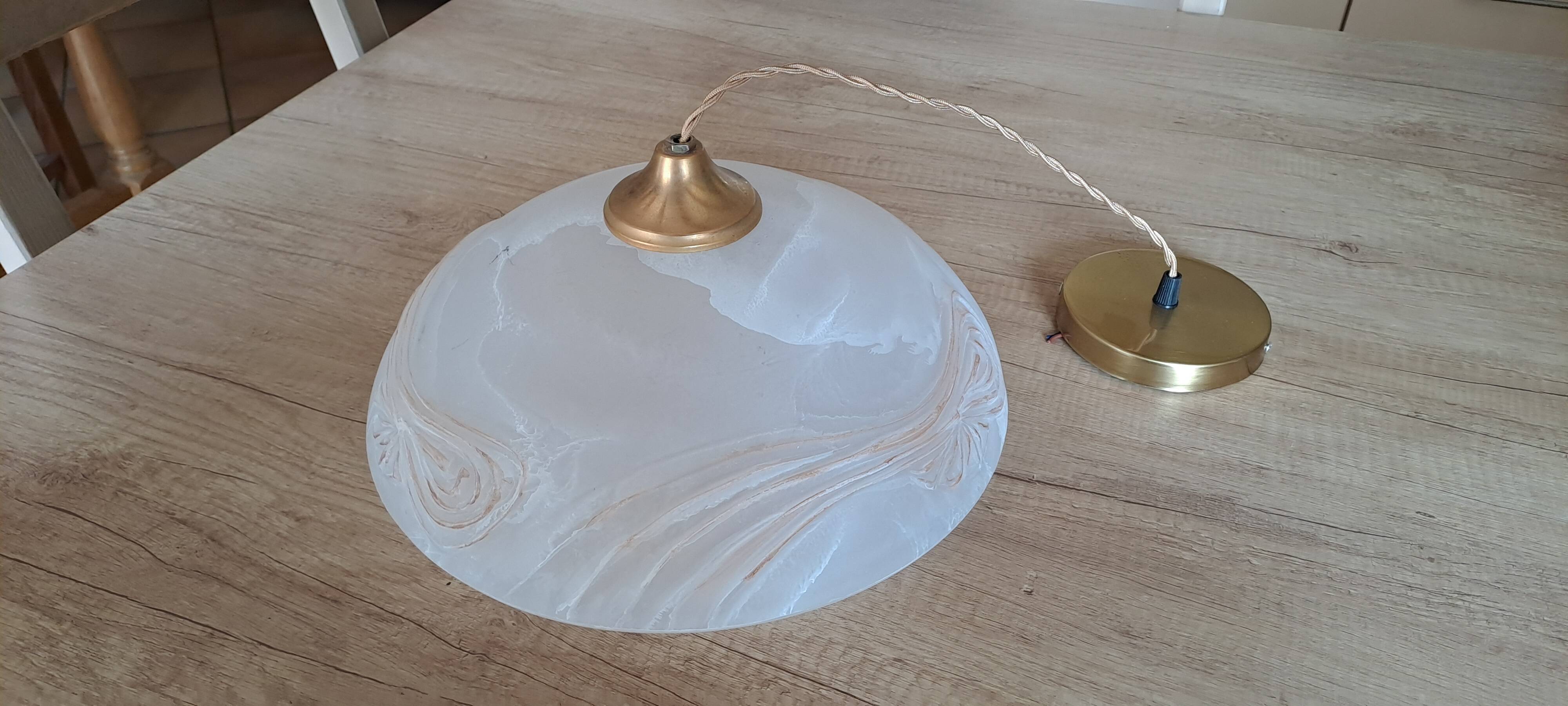Alabaster brass chandelier