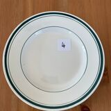 7 assiettes plates liserés vert sapin Moulin des loups