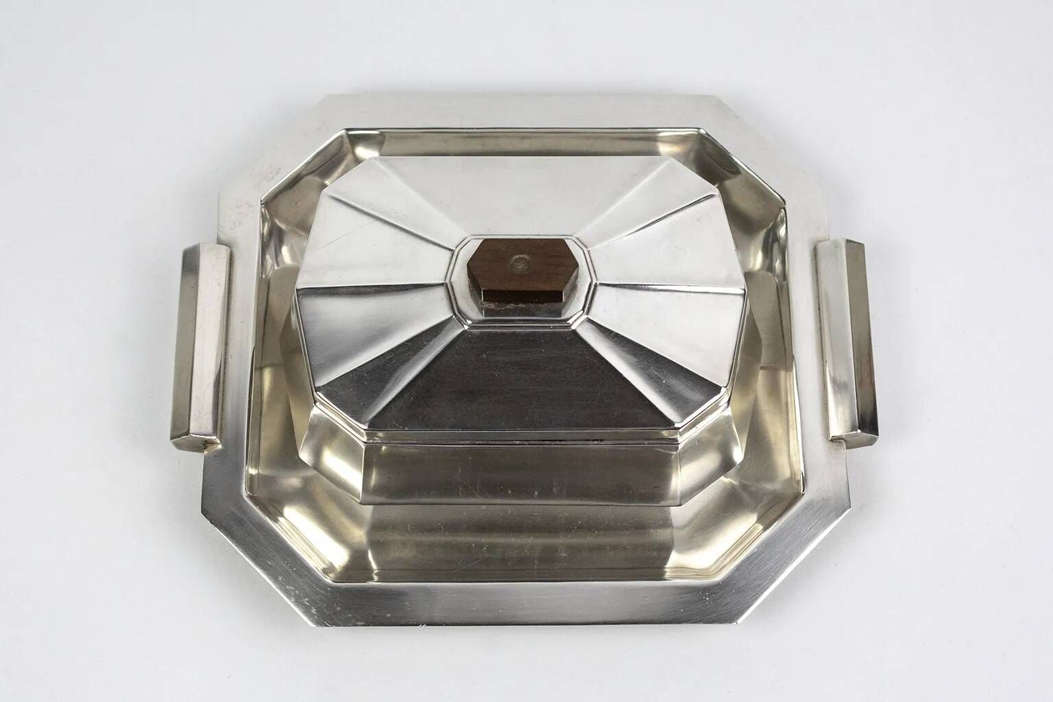 Art Deco set by Kirby Beard & Christofle – silver-plated box & tray