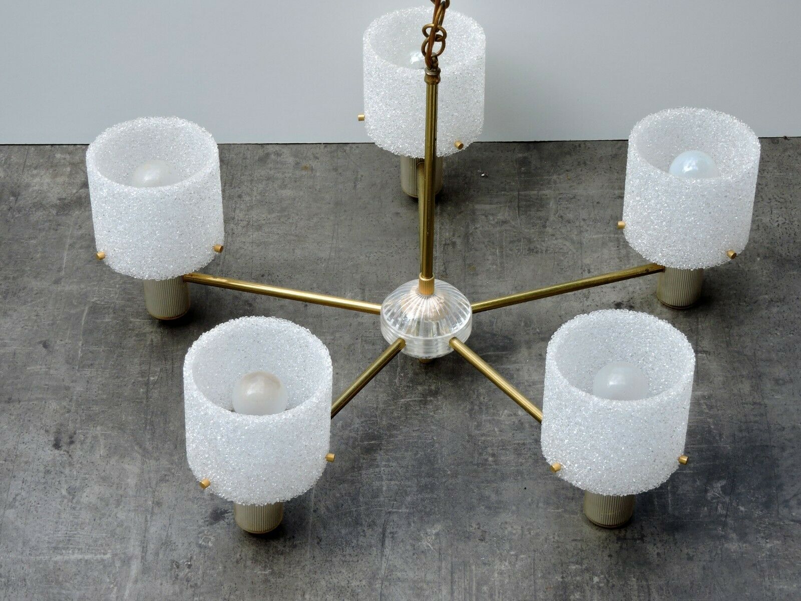 Lustre suspension Vintage Design Perplex 5 feux