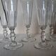 5 crystal Champagne flutes from Baccarat, Clermont model, 19th century.