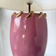 Pink and gold ceramic tripod table lamp