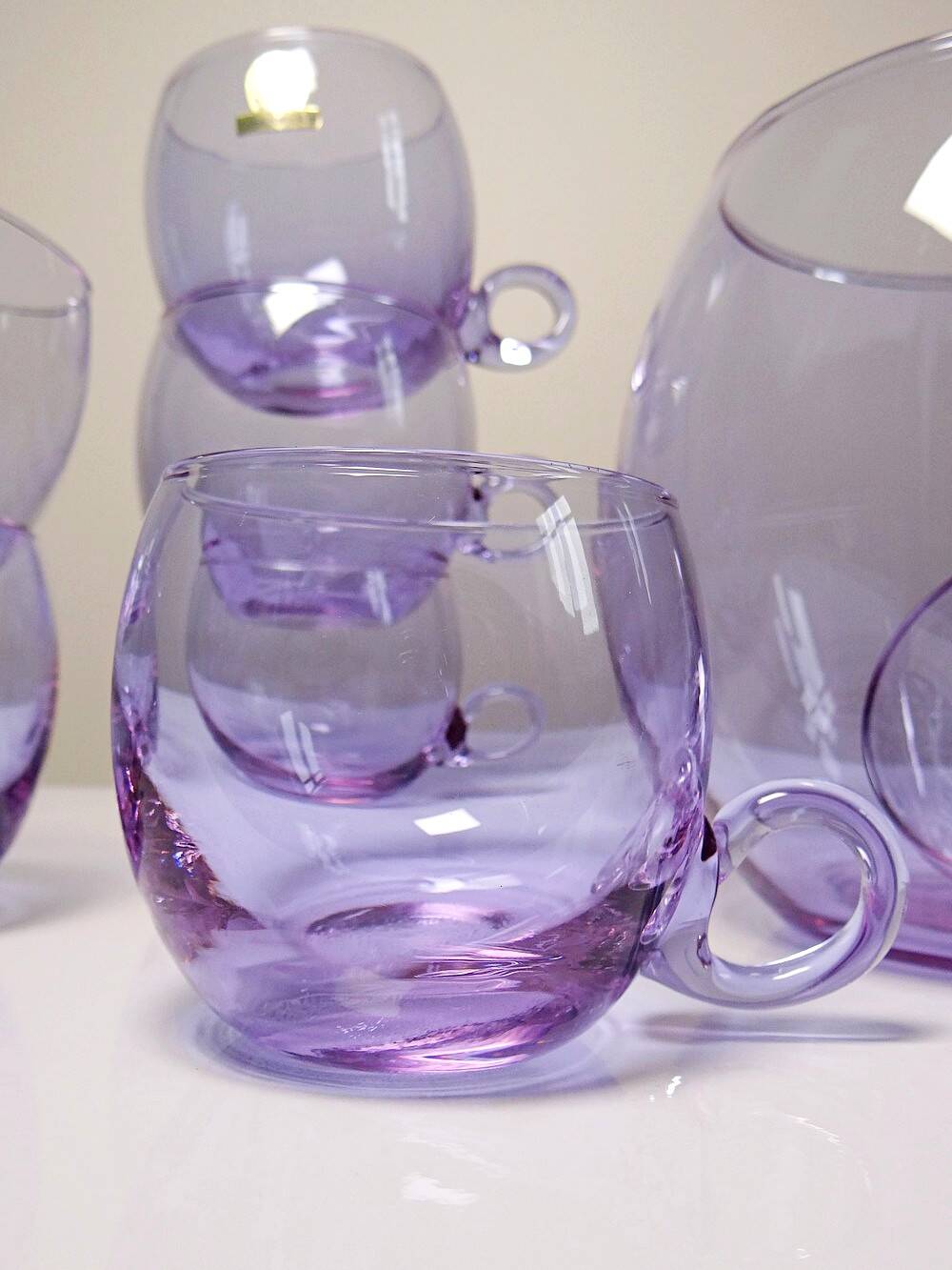 Vintage 70s Alexandrite Crystal Sangria/Punch Set "Bleikristall"
