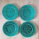 La Redoute x Selency lot de 4 assiettes barbotine vertes
