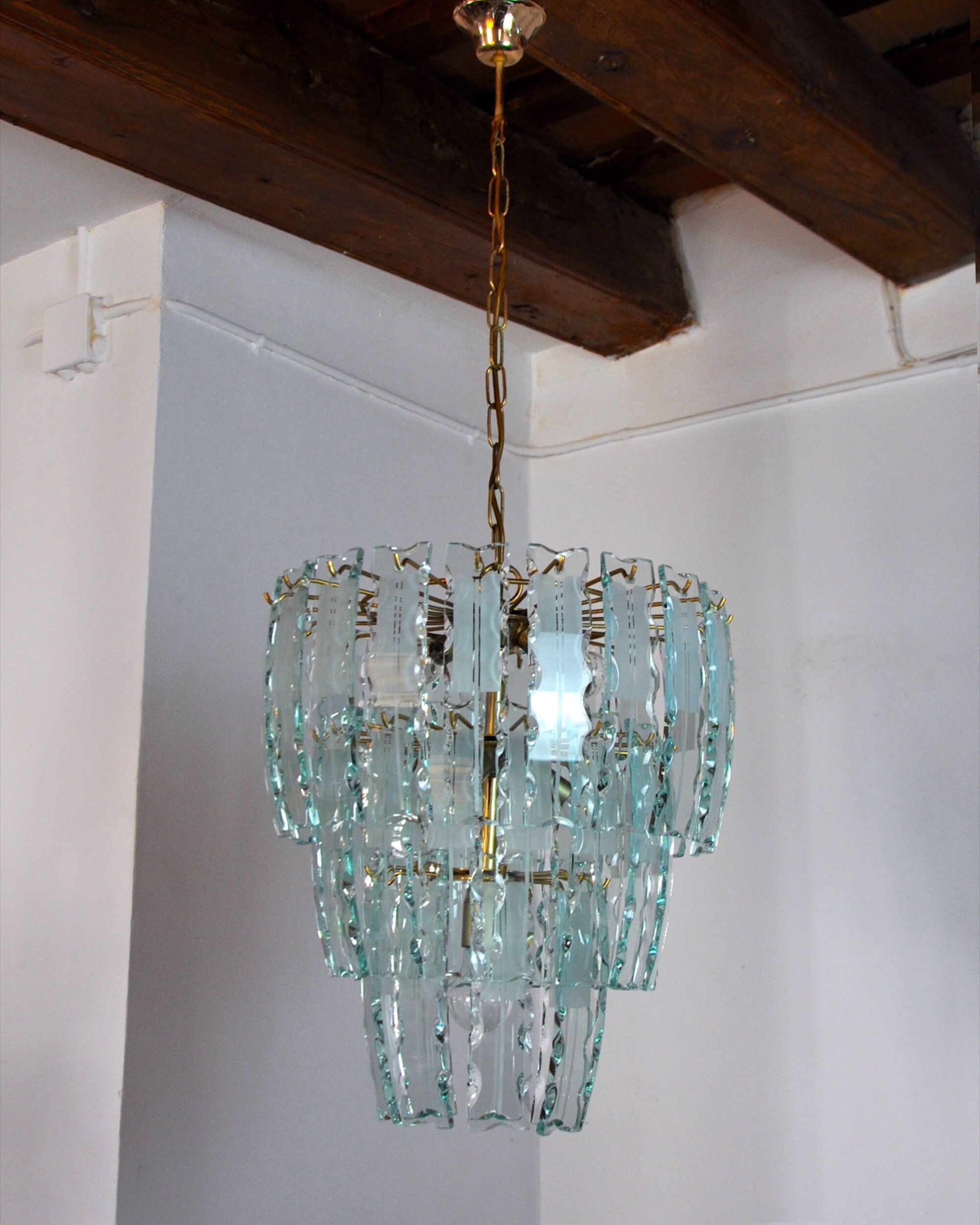 Chandelier Zero Quattro, 3 levels, Murano glass Italy 1970