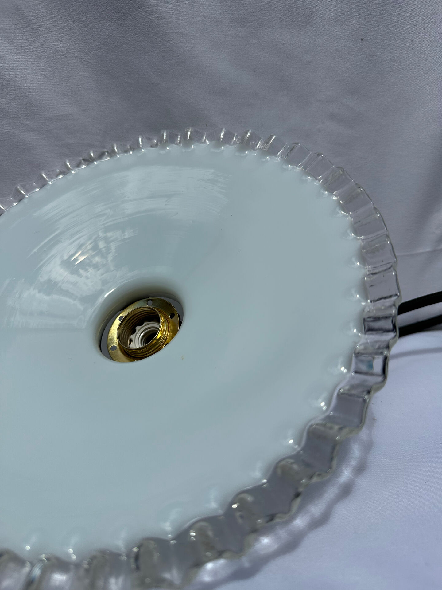 Vintage white opaline suspension lampshade