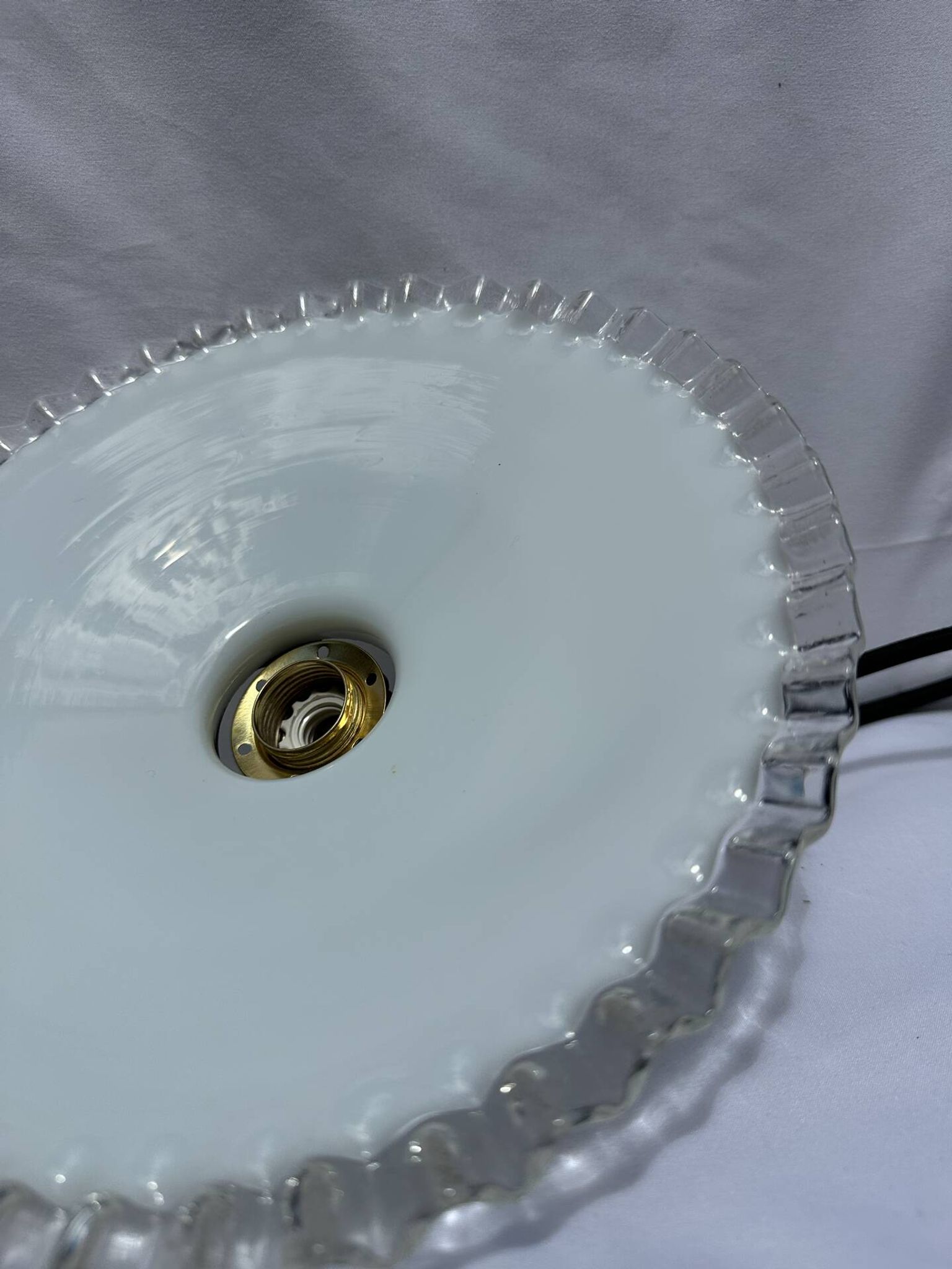 Vintage white opaline suspension lampshade