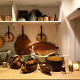 8 flat plates fish Sarreguemines in ochre glazed earthenware