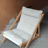 folding chair by Gilles Lundgren in canvas and pine