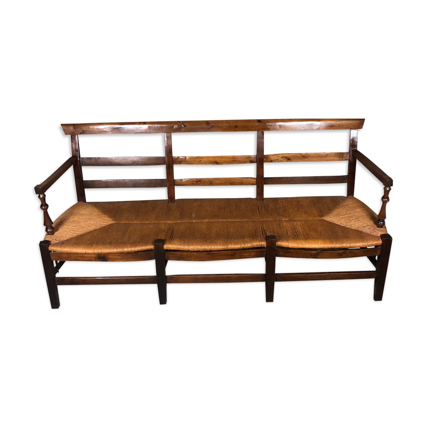 Mulched bench Provençal oak and walnut in late 18th century